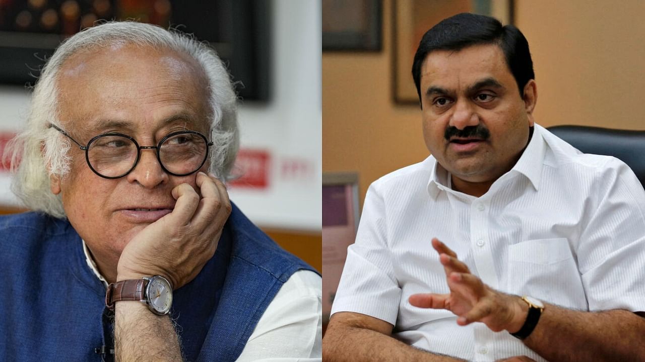 <div class="paragraphs"><p>Jairam Ramesh (L); Gautam Adani. </p></div>